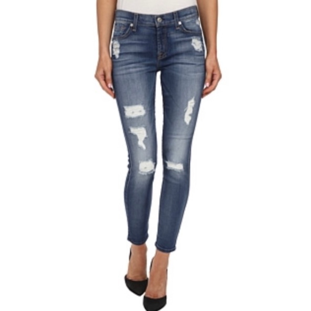 7 for All Mankind jeans - the ankle skinny with destroy in distressed